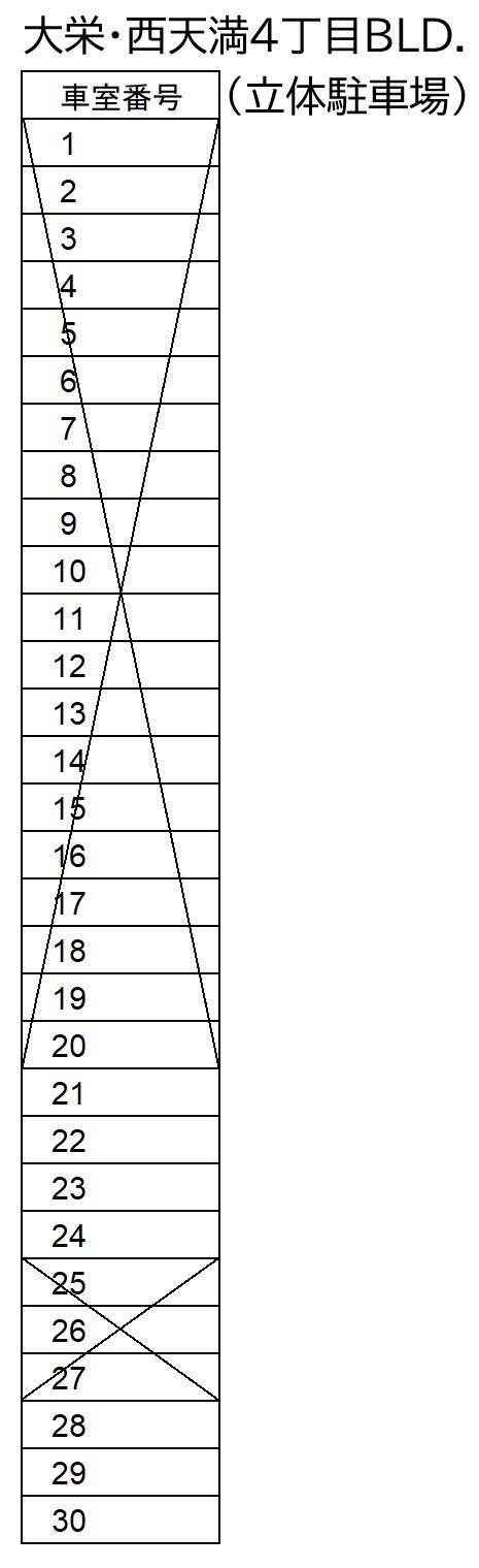 大栄・西天満4丁目BLD.の駐車配置図