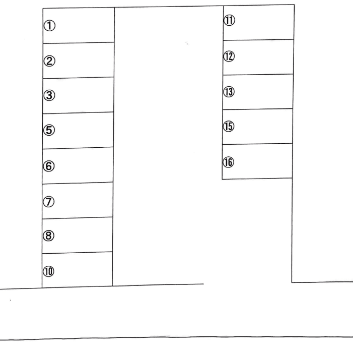 梶原パーキングの駐車配置図