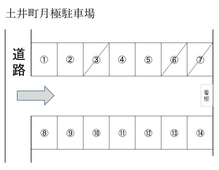 土井町月極駐車場の駐車配置図
