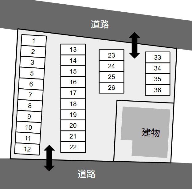 ふじみ野モータープールの駐車配置図