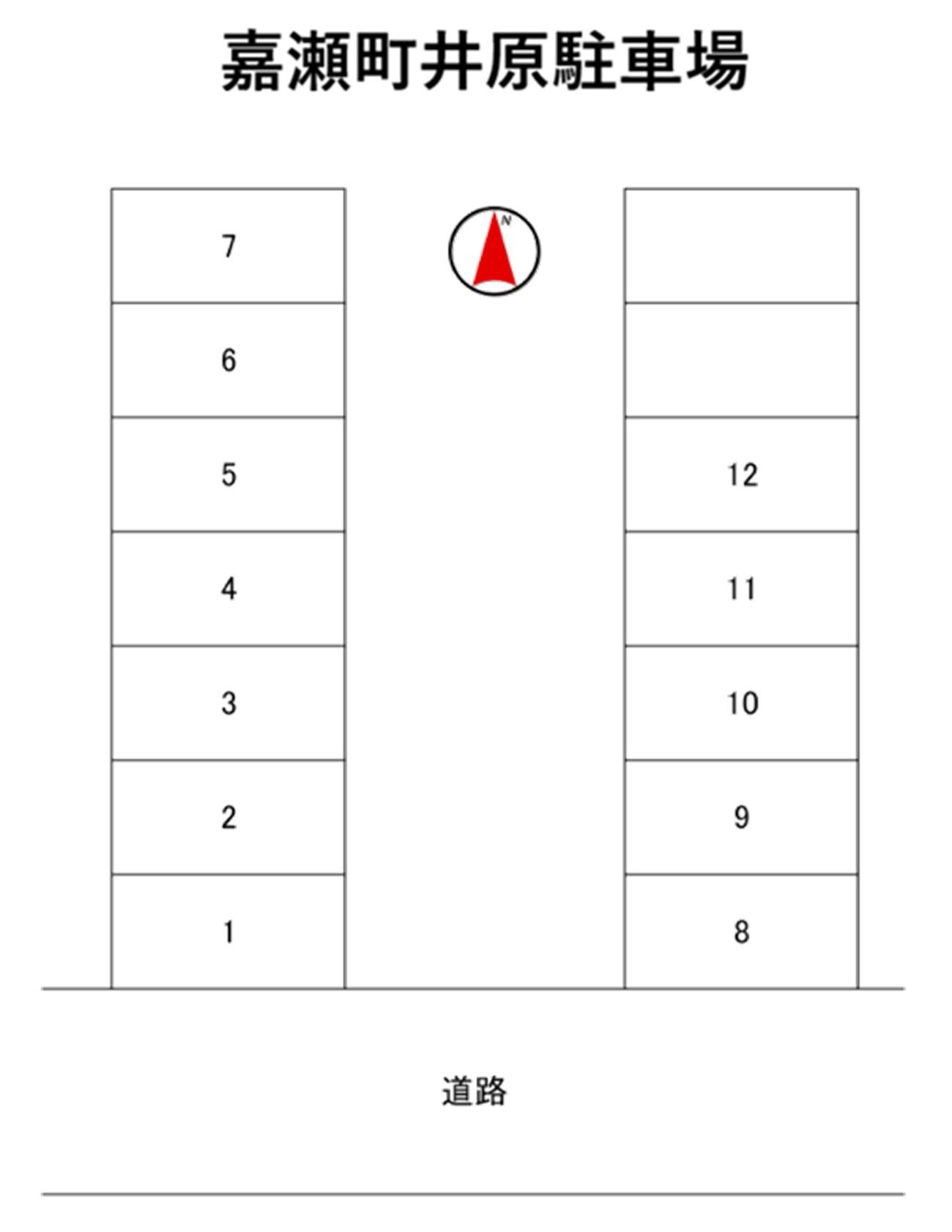 嘉瀬町井原駐車場の駐車配置図