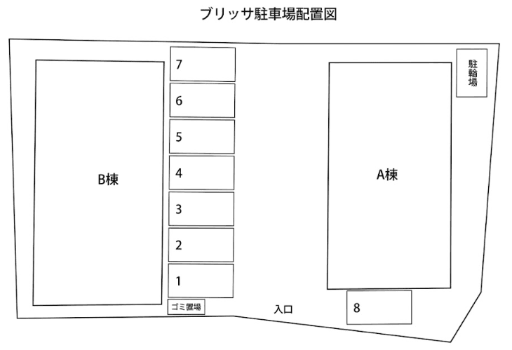 ブリッサ駐車場の駐車配置図