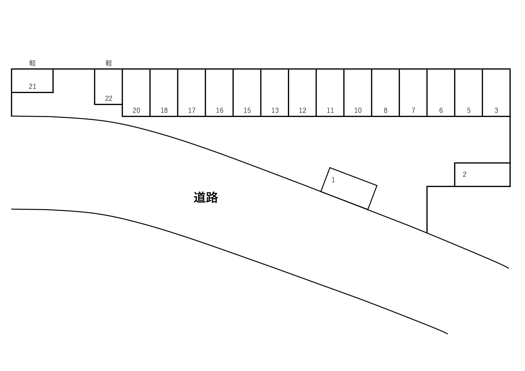 塩市Kパーキングの駐車配置図