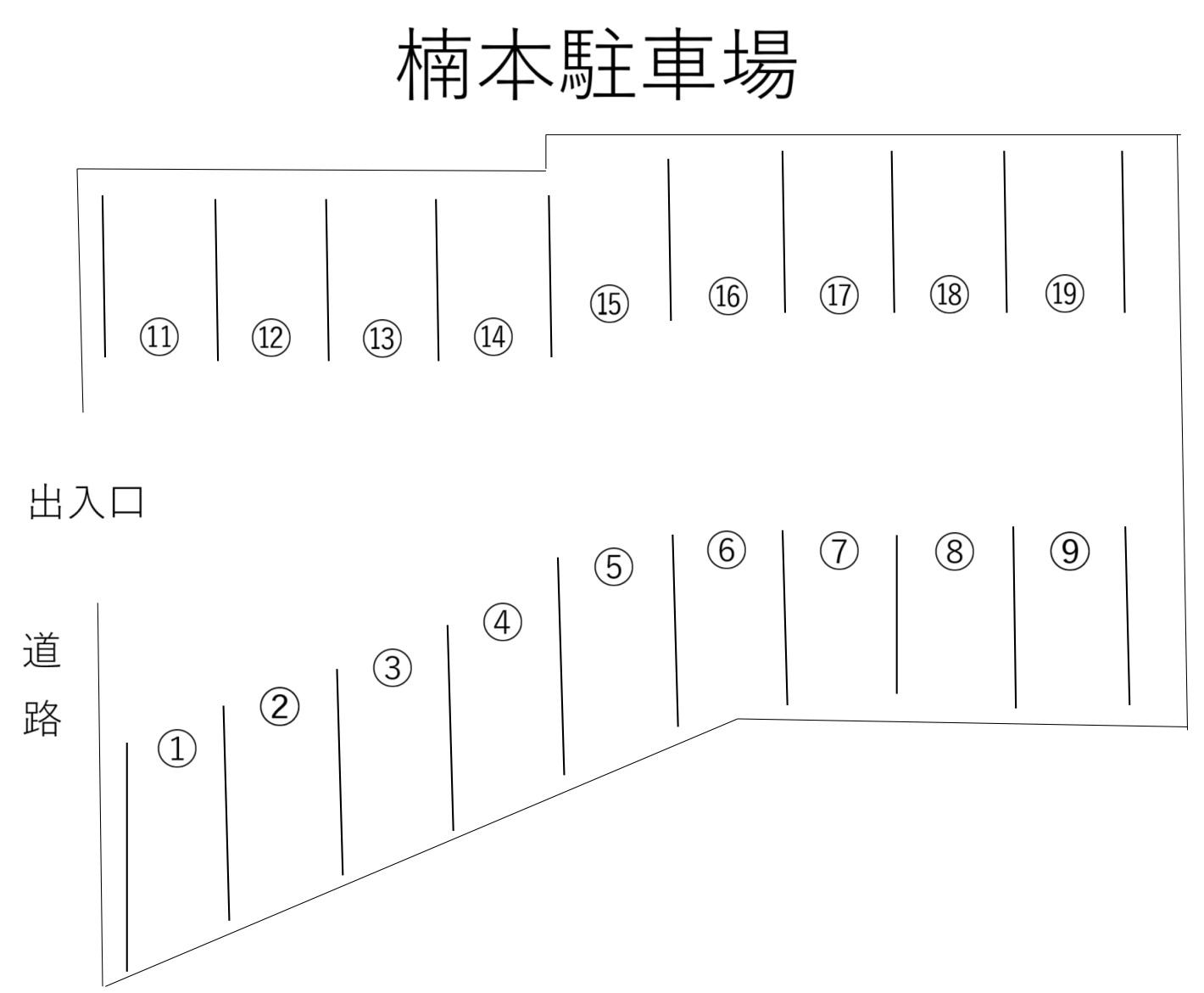 楠本駐車場の駐車配置図