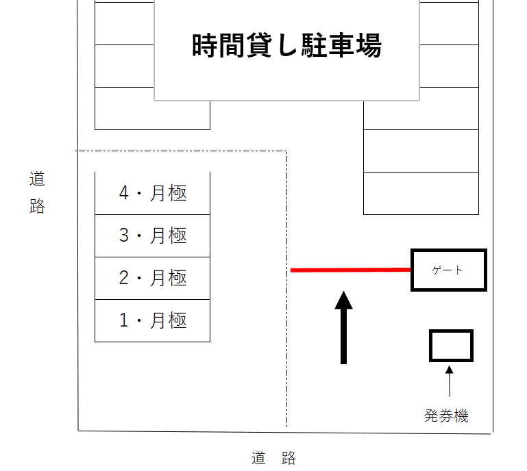 下池田駐車場の駐車配置図