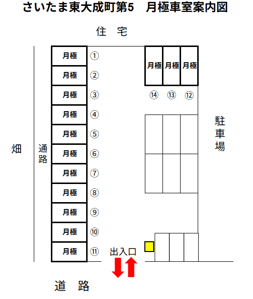 さいたま東大成町第5の駐車配置図
