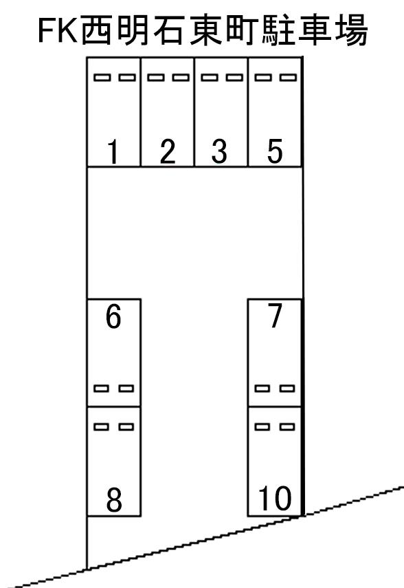 FK西明石東町駐車場の駐車配置図