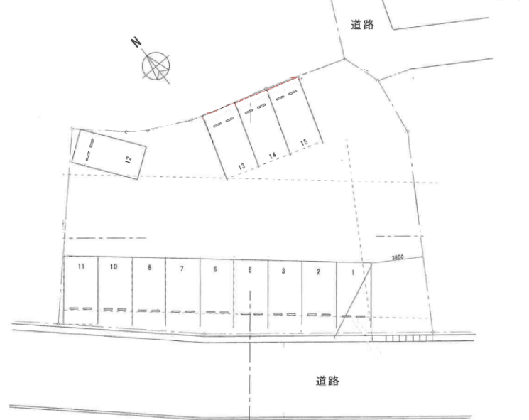 平津大西駐車場の駐車配置図
