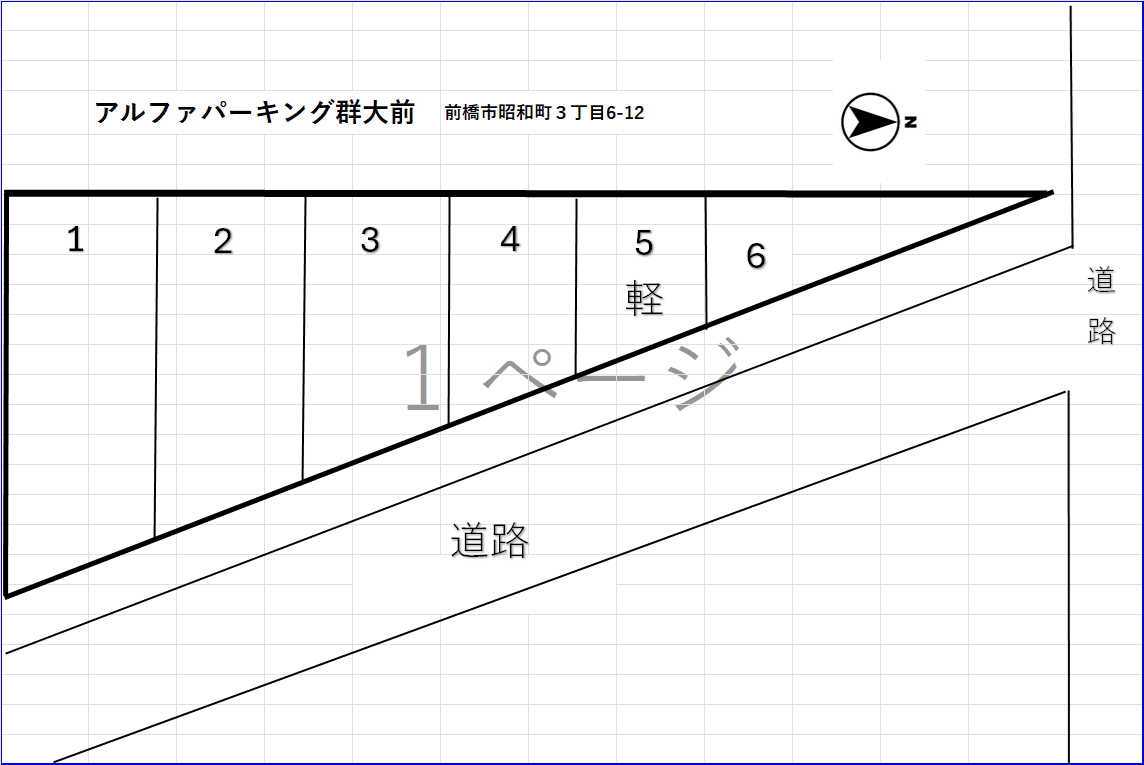 アルファパーキング群大前の駐車配置図