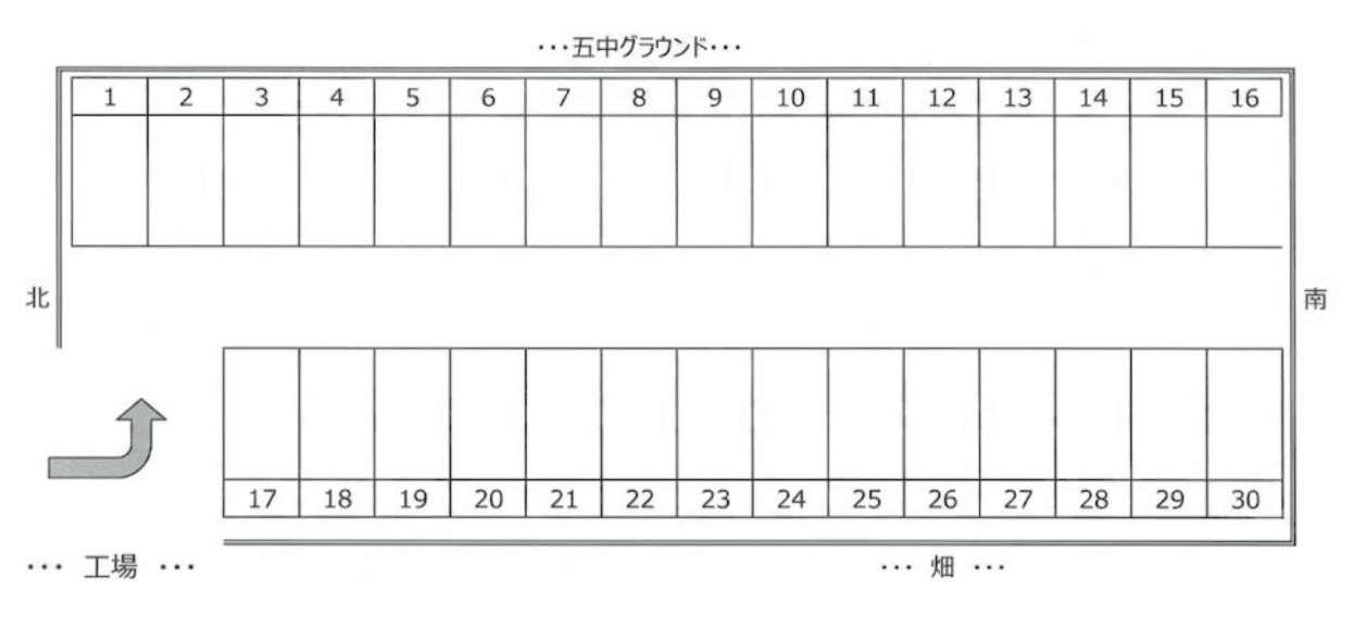 関根駐車場の駐車配置図