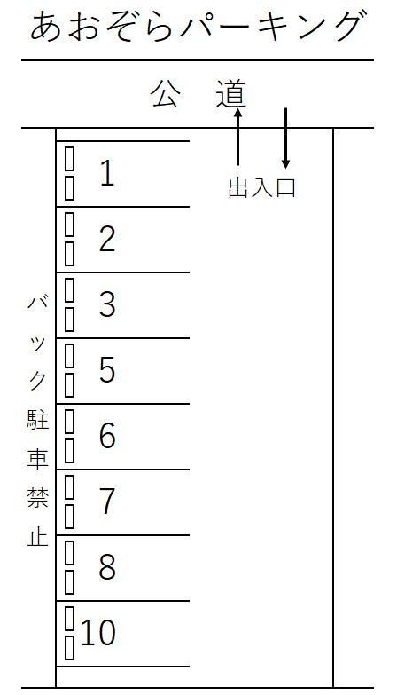 あおぞらパーキングの駐車配置図