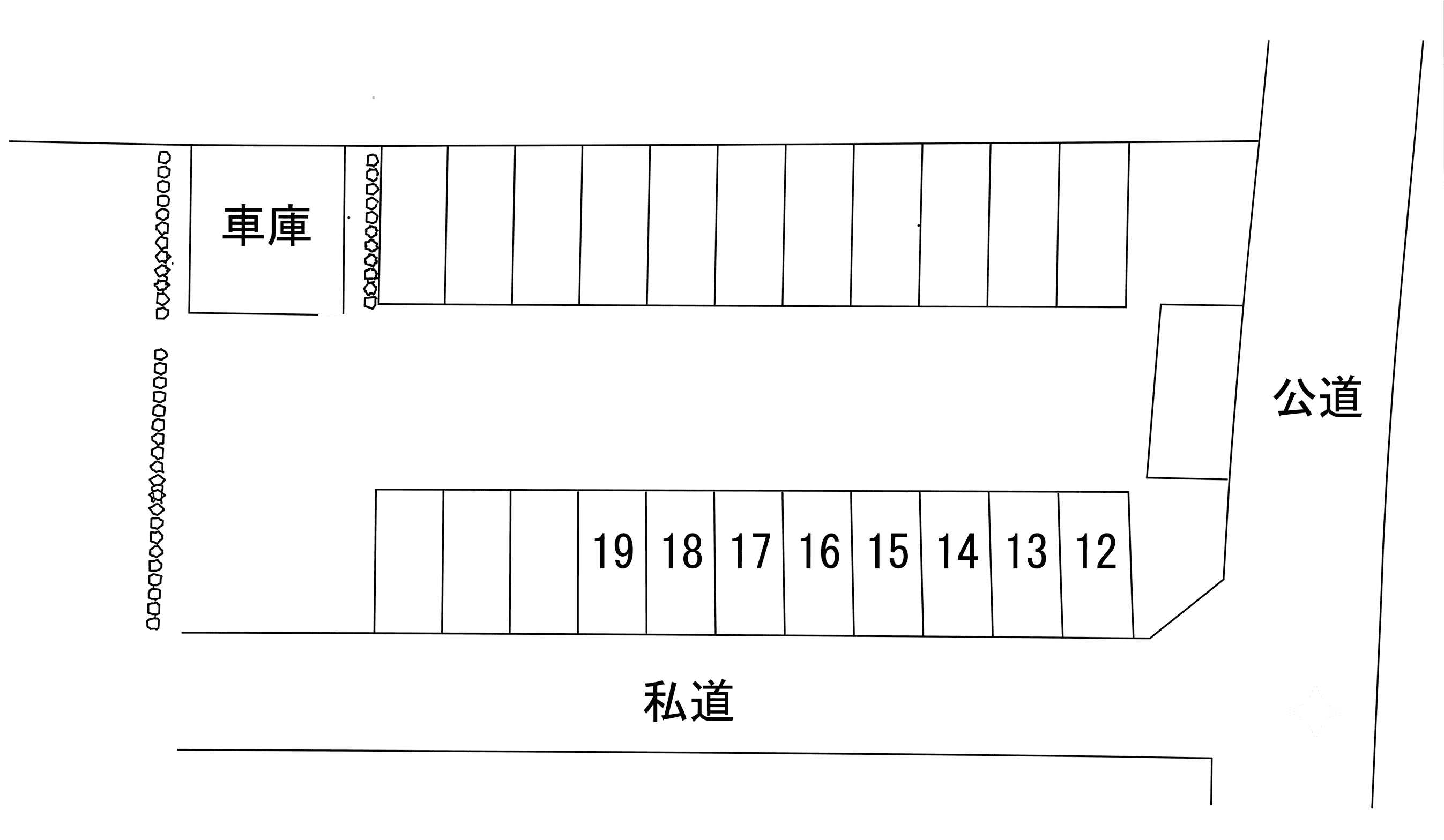 大内貸駐車場の駐車配置図