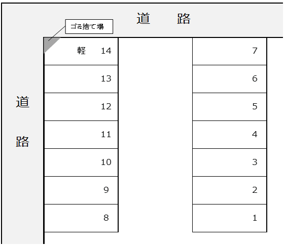 神水1丁目駐車場の駐車配置図