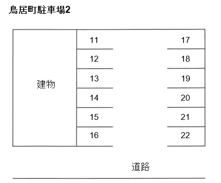 鳥居町駐車場2の駐車配置図