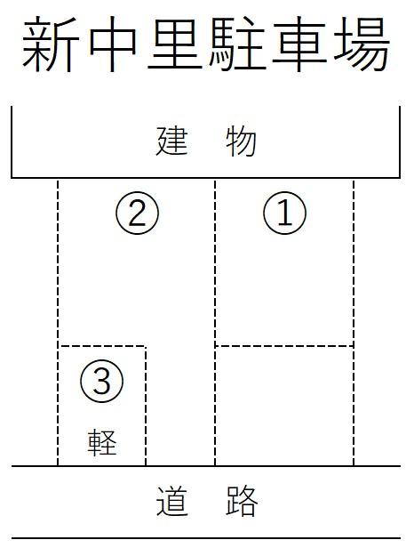 新中里駐車場の駐車配置図