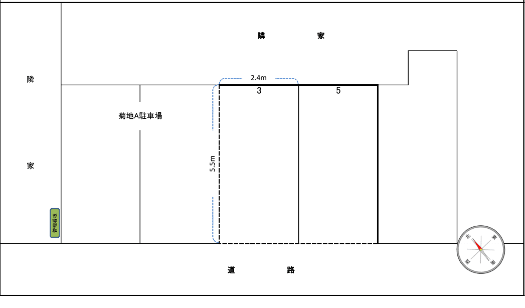 菊地駐車場Bの駐車配置図