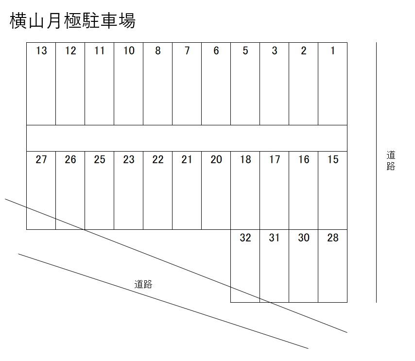 Y本町2丁目月極駐車場の駐車配置図
