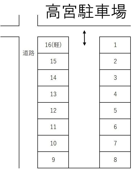 高宮駐車場の駐車配置図