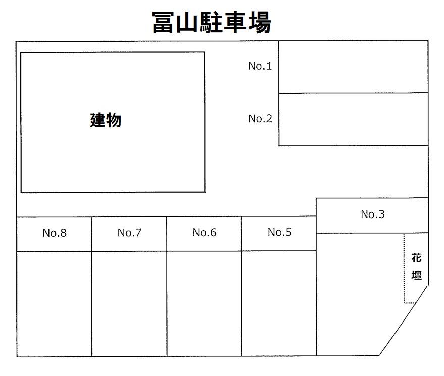冨山駐車場の駐車配置図