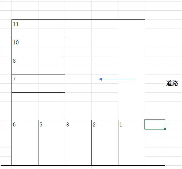 宮原2丁目(旧高橋ガレージ)の駐車配置図