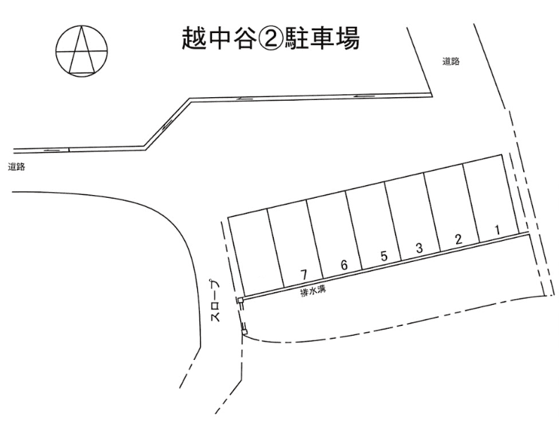 越中谷②駐車場の駐車配置図
