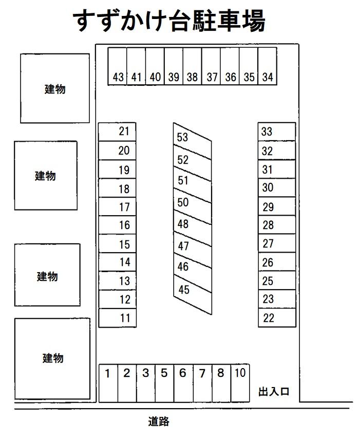 すずかけ台駐車場の駐車配置図