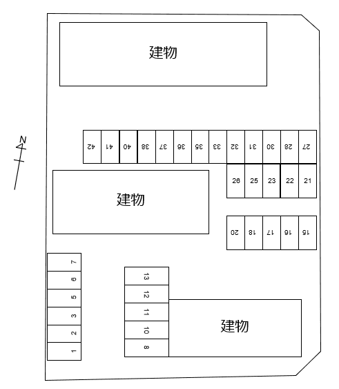 テラスハウス令和 A・B・C別駐車場の駐車配置図