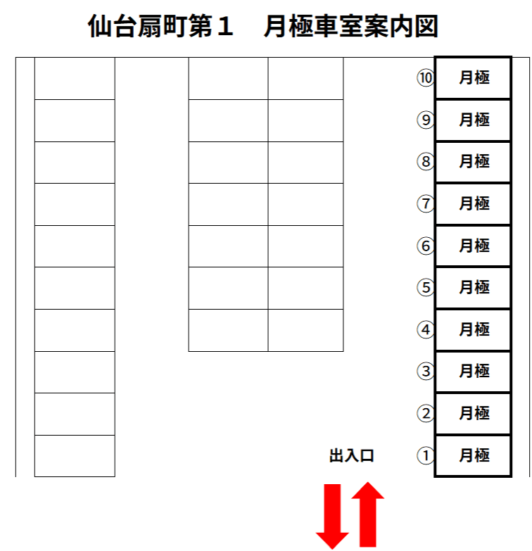 仙台扇町第1の駐車配置図