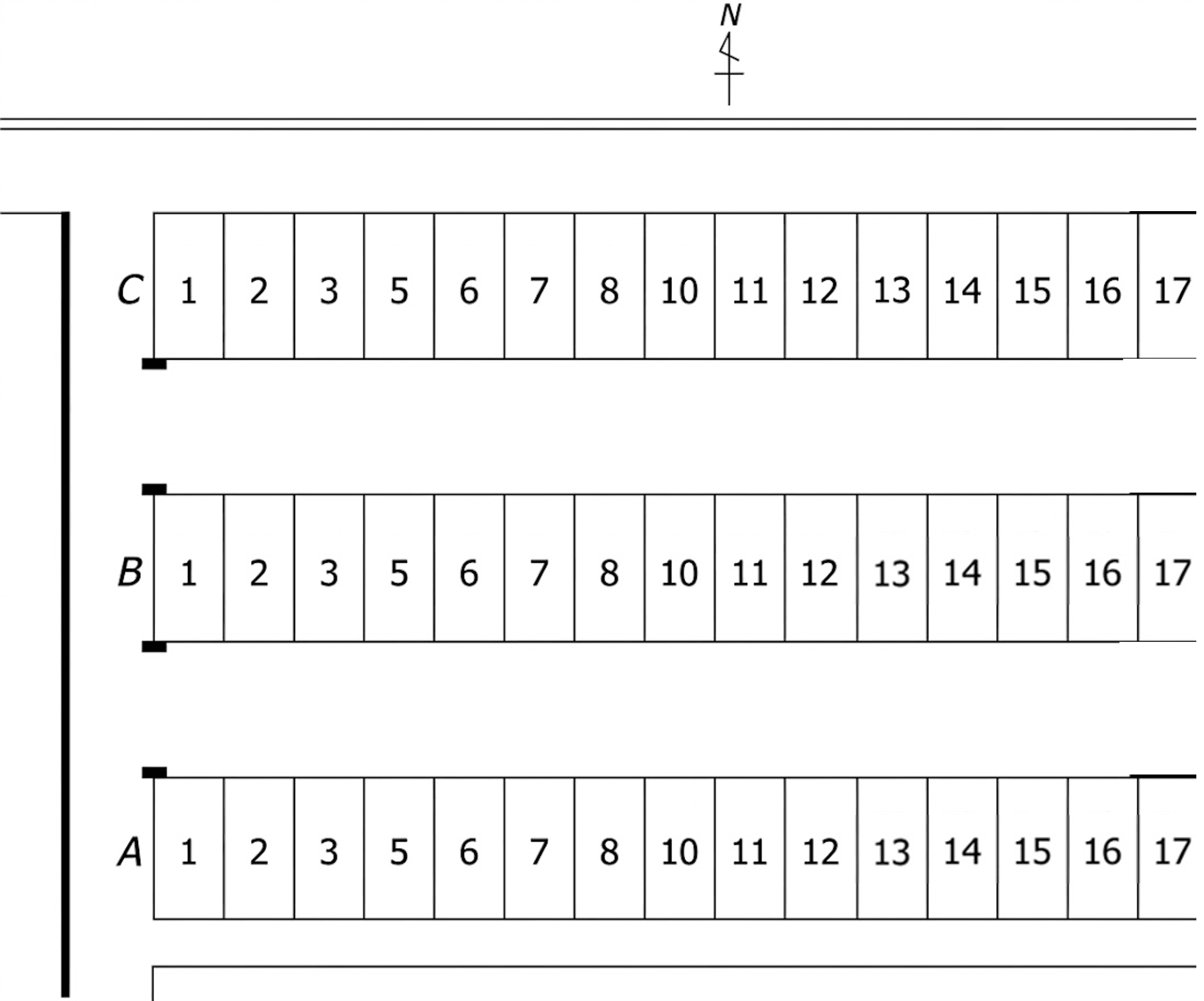 ムサシノパーキングの駐車配置図