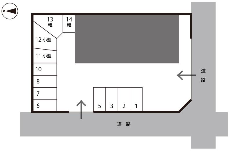 山越松本パーキングの駐車配置図