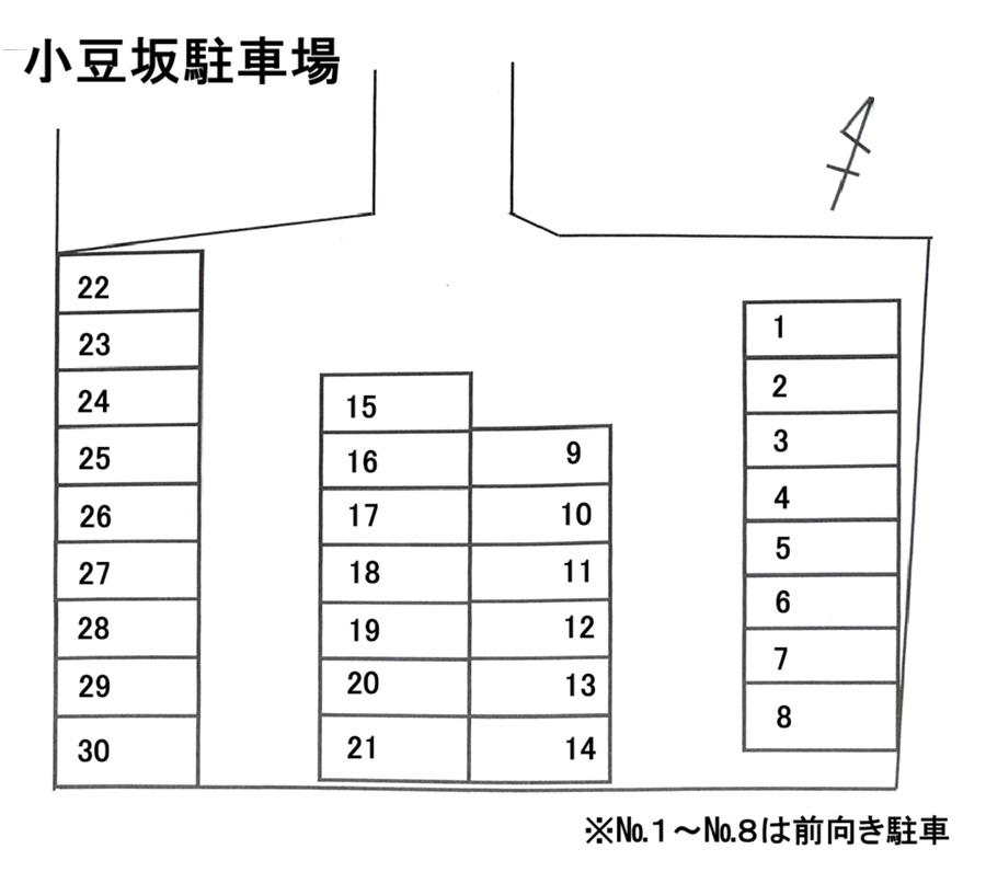 小豆坂駐車場の駐車配置図