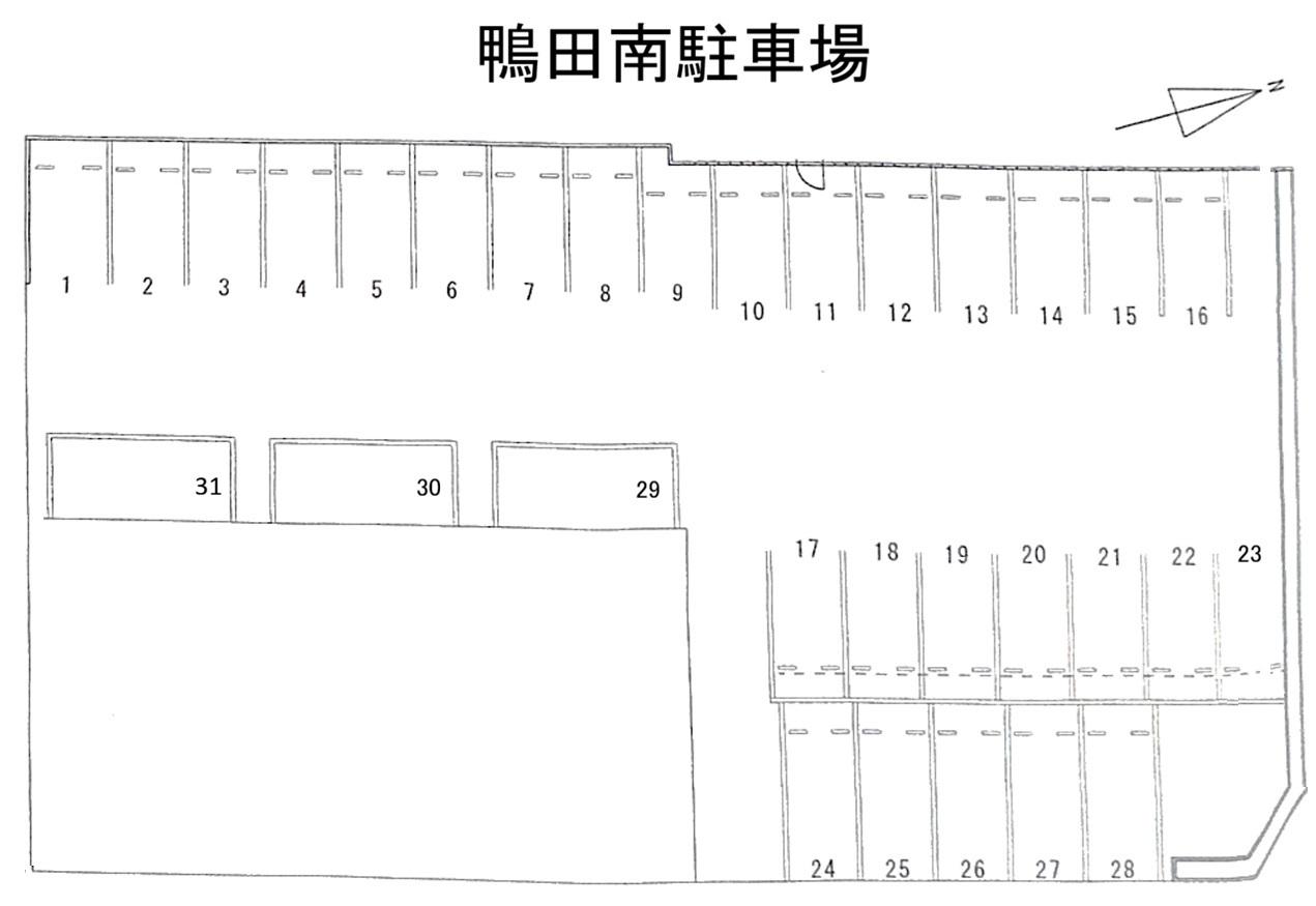 鴨田南駐車場の駐車配置図