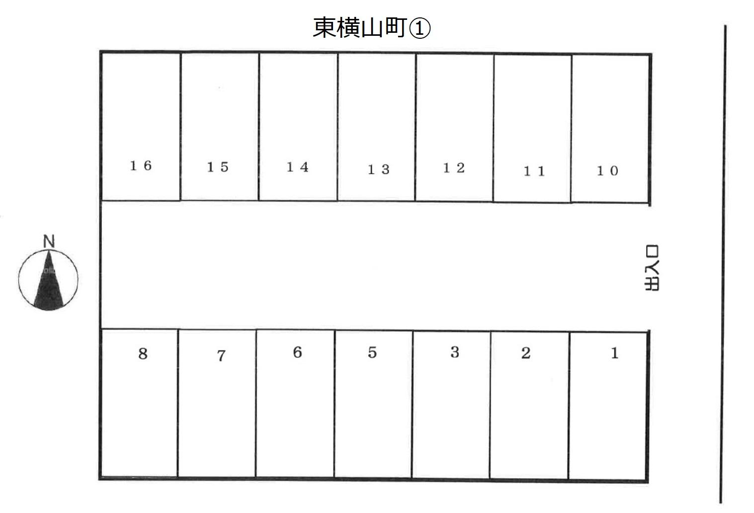 東横山町①の駐車配置図