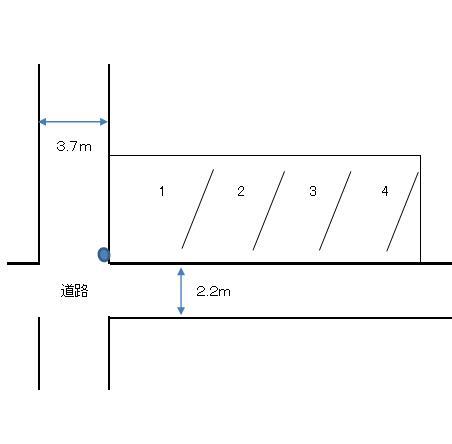 三分一駐車場の駐車配置図