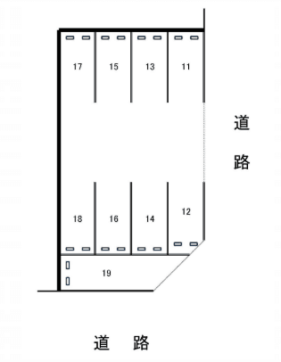 伸栄興産第2月極駐車場の駐車配置図