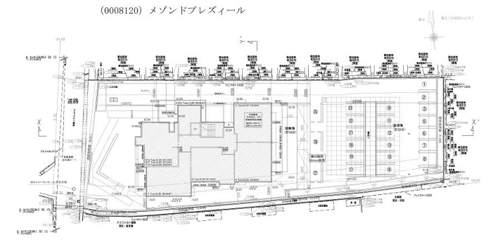 メゾンドプレズィールの駐車配置図