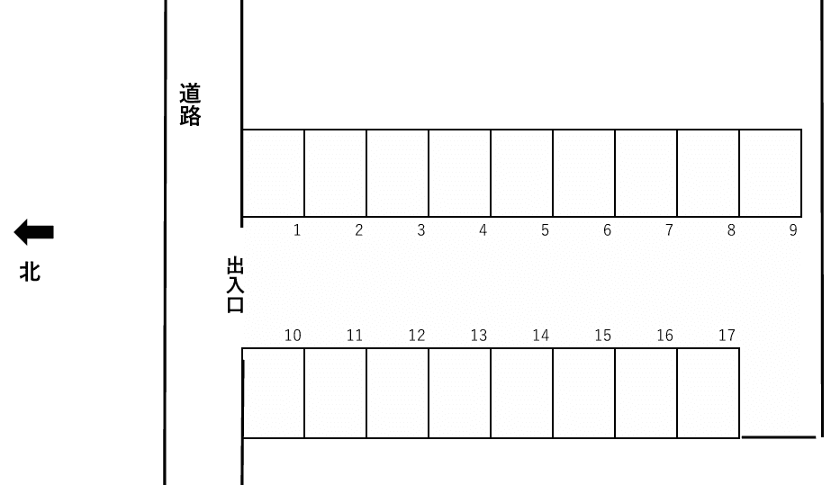 APパーク津釜屋の駐車配置図