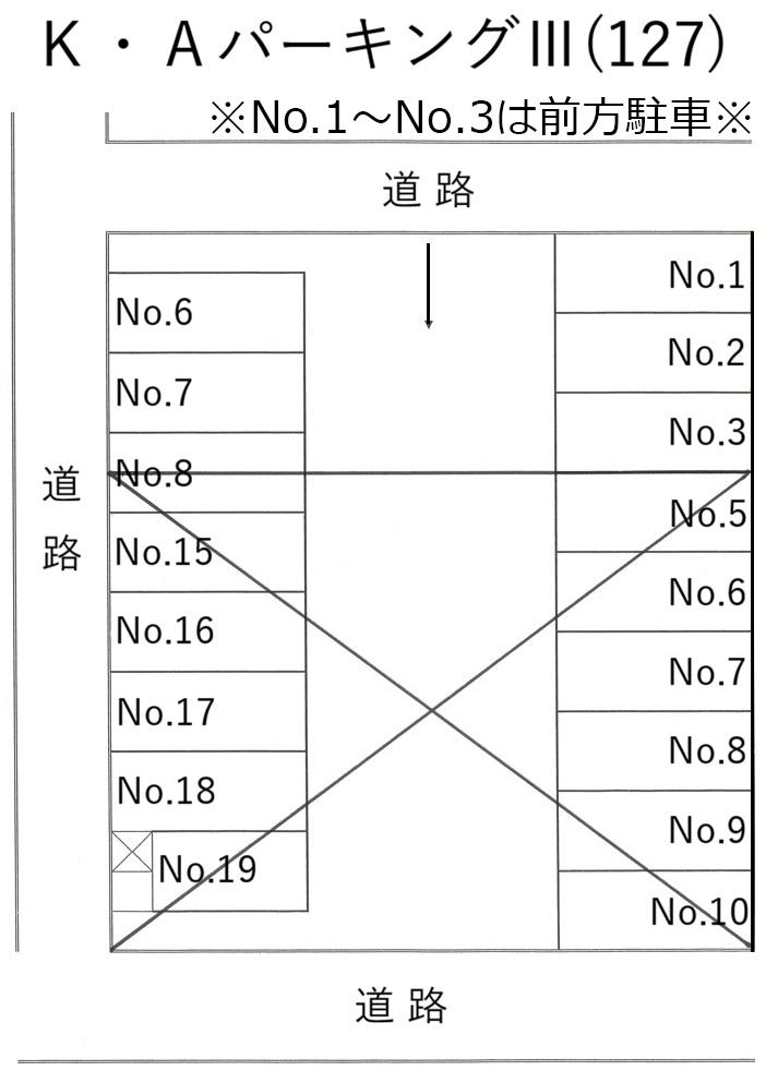 K・AパーキングⅢ(127)の駐車配置図