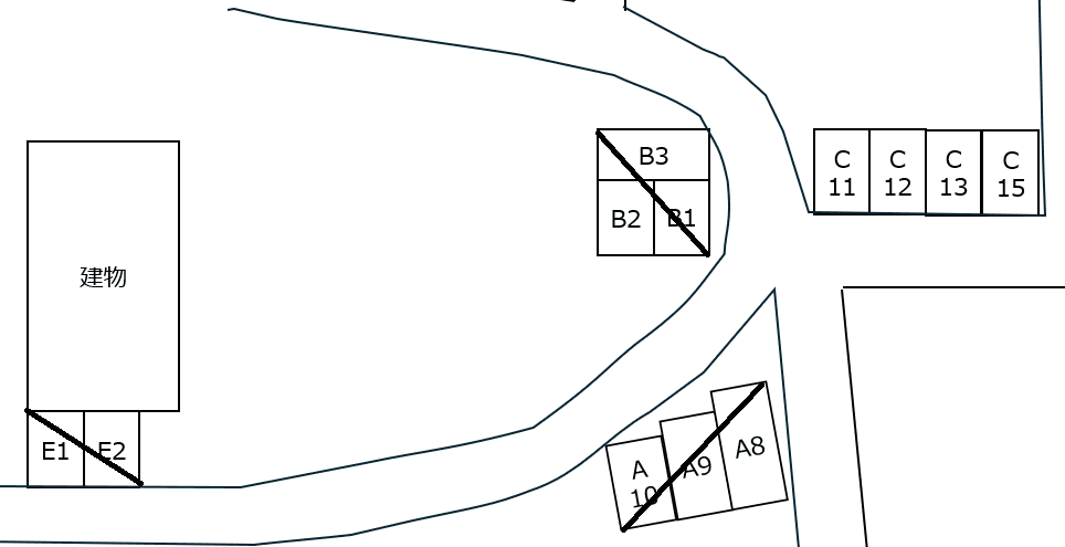掛飛C駐車場の駐車配置図