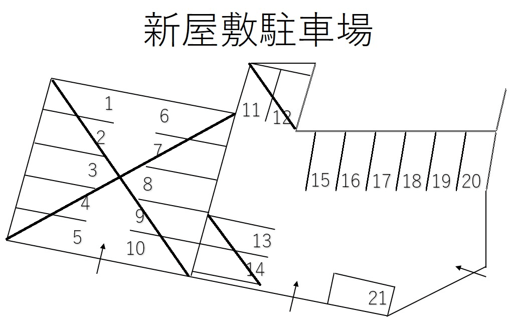 新屋敷駐車場-3の駐車配置図