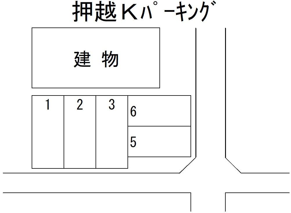 押越Kパーキングの駐車配置図
