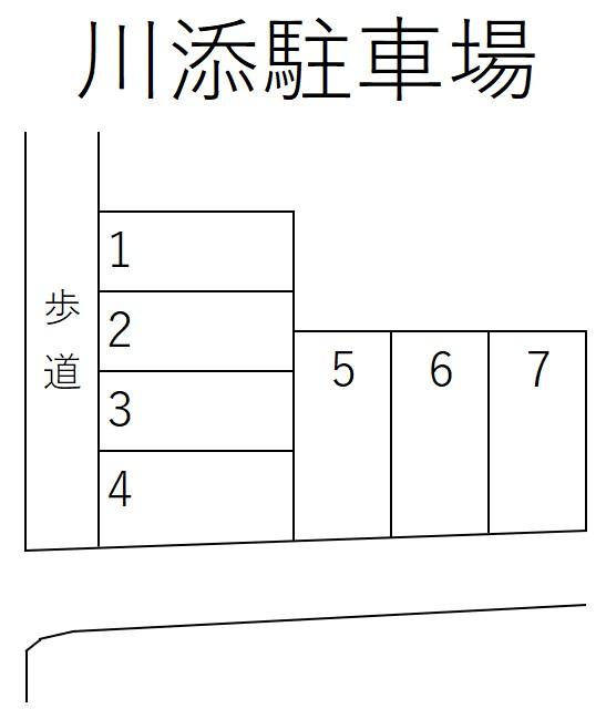 川添駐車場の駐車配置図
