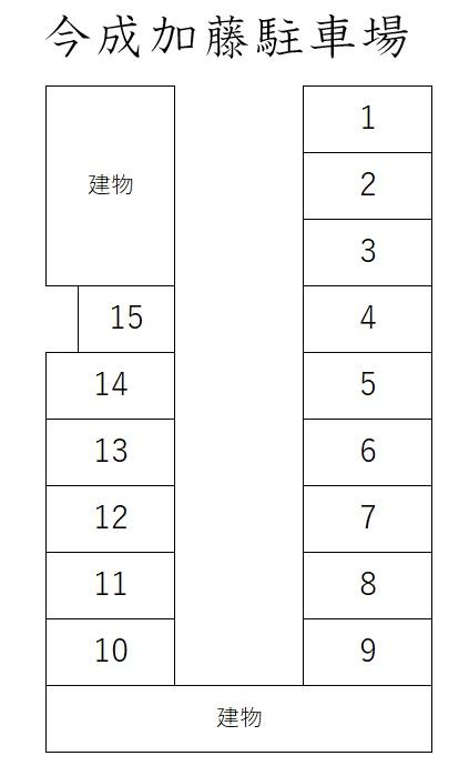 今成加藤駐車場の駐車配置図