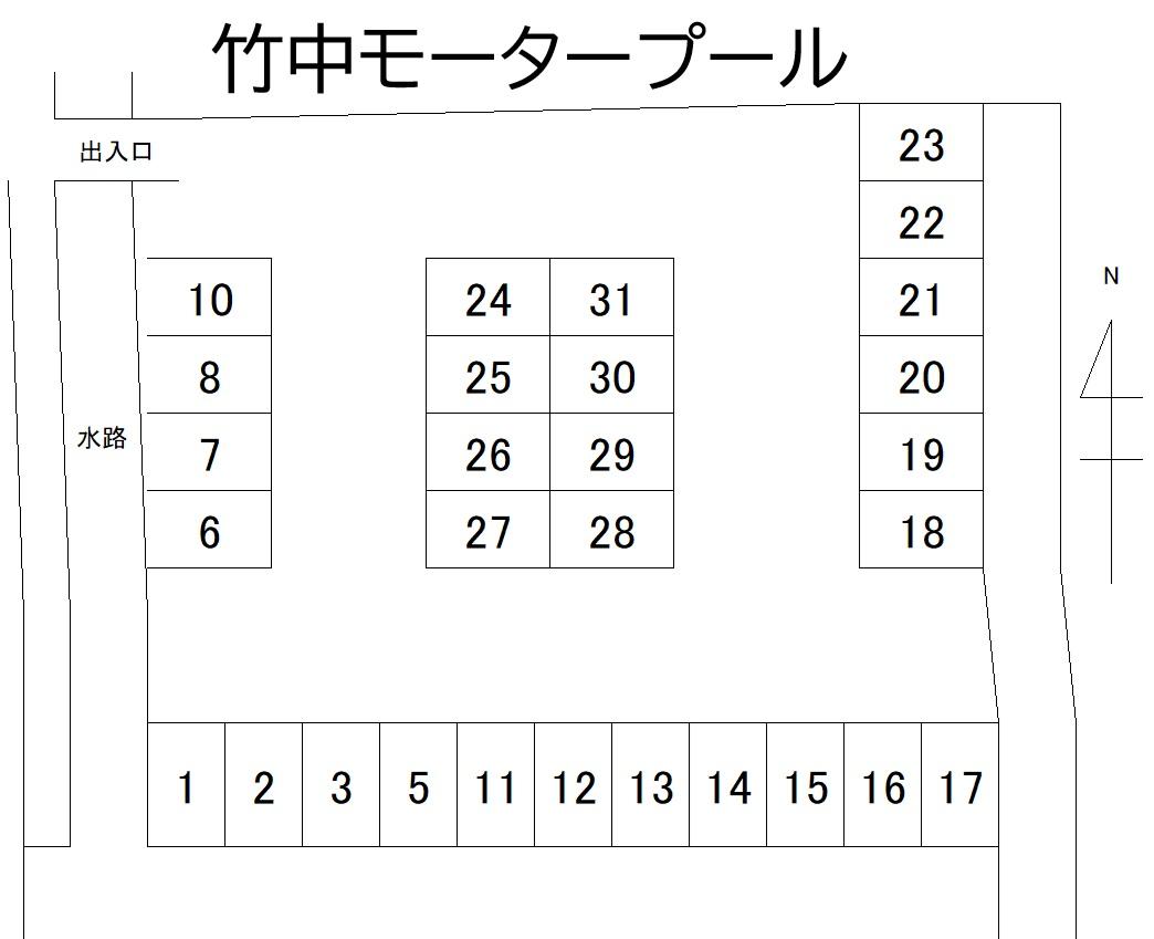 竹中モータープールの駐車配置図