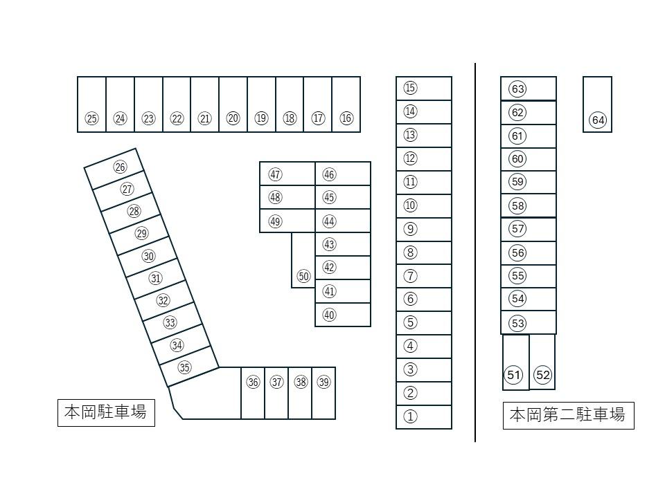 本岡駐車場の駐車配置図