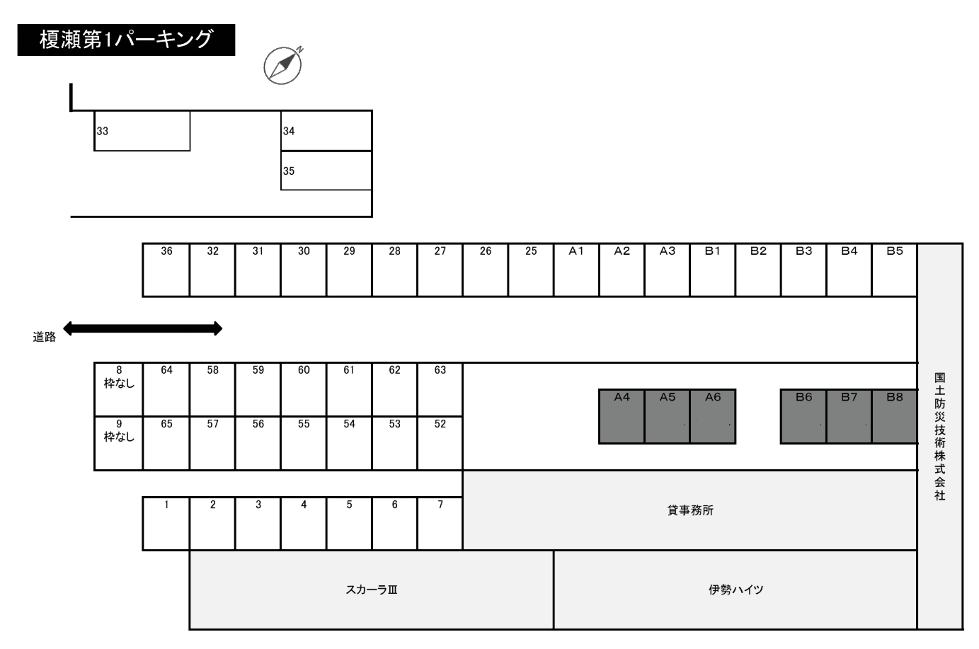 榎瀬第1パーキングの駐車配置図