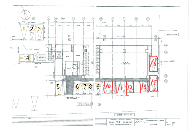 Uni E’terna 盛岡中央通(駐車場)の駐車配置図