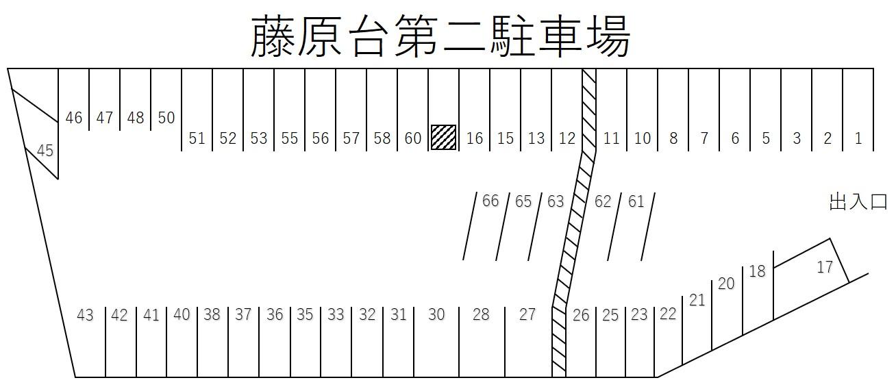 藤原台第二駐車場の駐車配置図