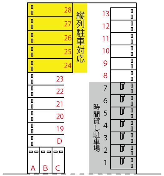 Dパーキング五十鈴町PS第1の駐車配置図