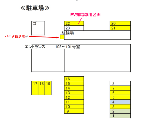 リヴシティ武蔵浦和の駐車配置図